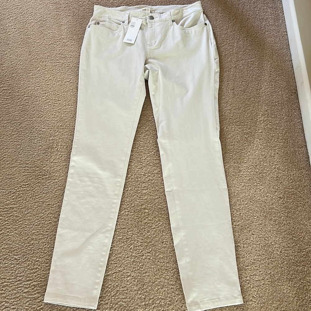 NWT Eileen Fisher sueded organic cotton sateen stretch slim jeans